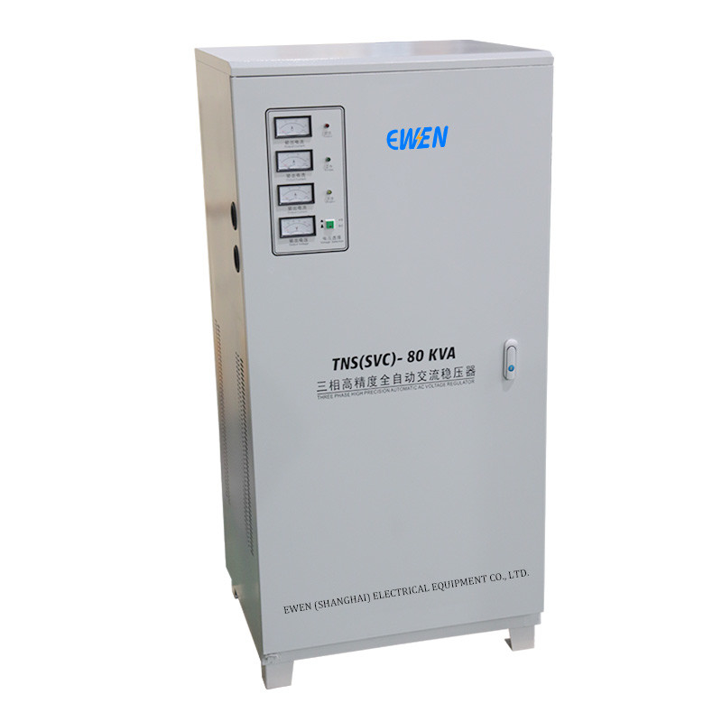 80KVA Stabilisateur de tension industriel à trois phases régulateur de tension automatique 380VAC 400VAC avec servo-moteur