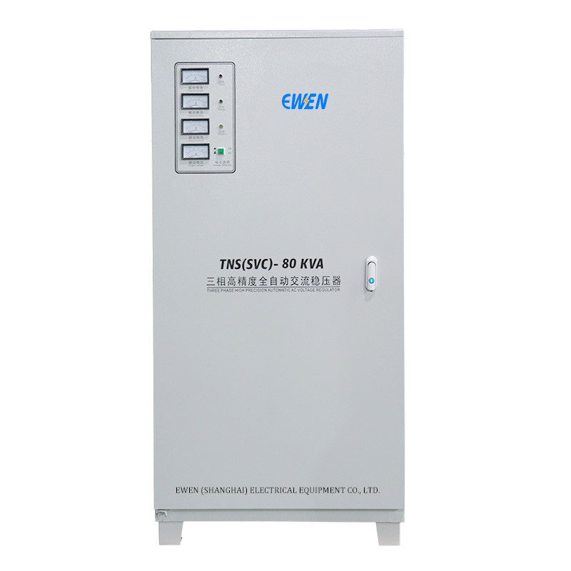 80KVA Stabilisateur de tension industriel à trois phases régulateur de tension automatique 380VAC 400VAC avec servo-moteur
