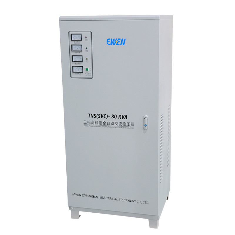 Stabilisateur de tension à trois phases 80KVA 80KW Régulateur automatique de tension et stabilisateur à usage industriel